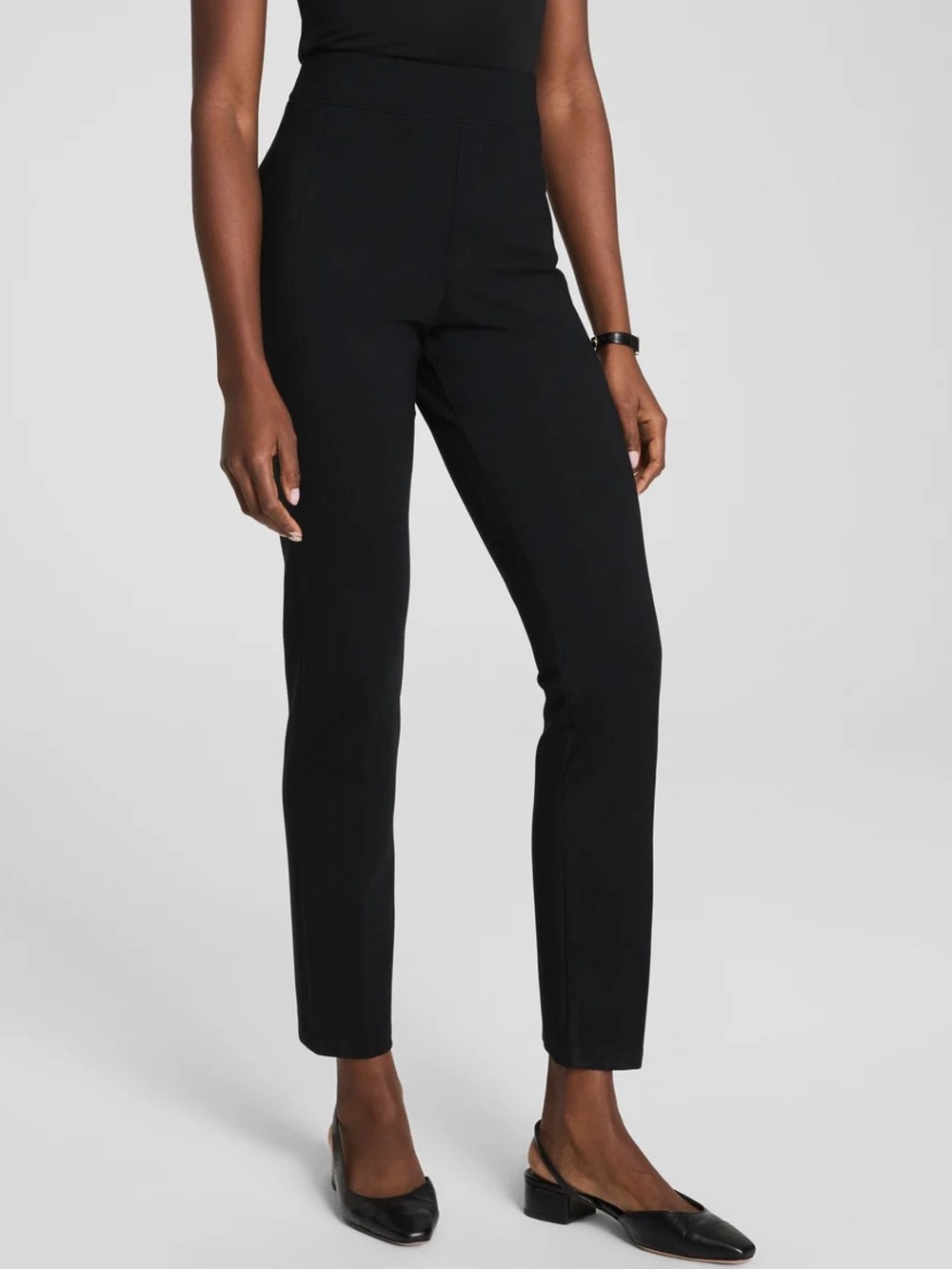 SPANX supersmooth perfectfit ponte slim straight pant L black timeless old money